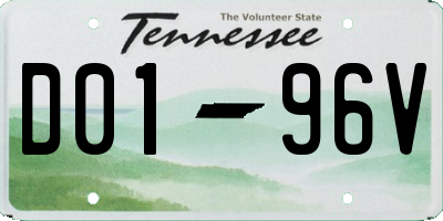 TN license plate D0196V