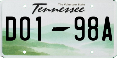 TN license plate D0198A
