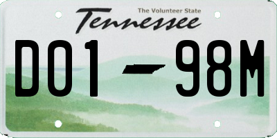 TN license plate D0198M