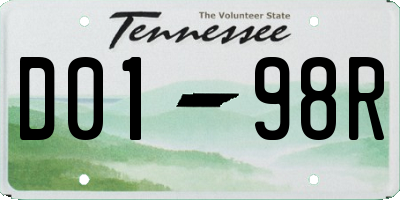 TN license plate D0198R