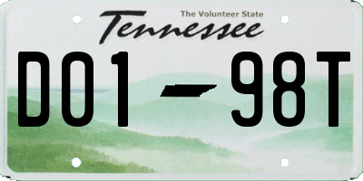 TN license plate D0198T