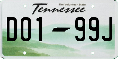TN license plate D0199J