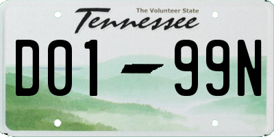 TN license plate D0199N