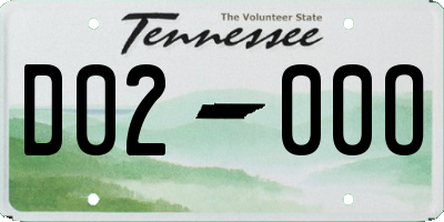 TN license plate D0200O
