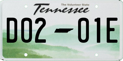 TN license plate D0201E