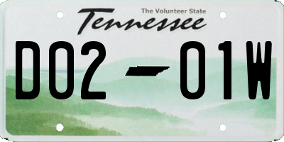 TN license plate D0201W