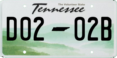 TN license plate D0202B