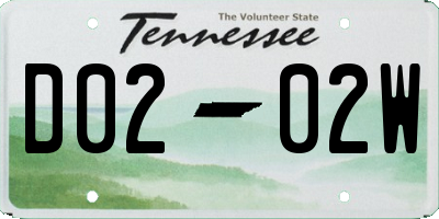 TN license plate D0202W