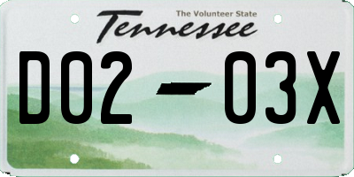 TN license plate D0203X