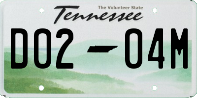 TN license plate D0204M