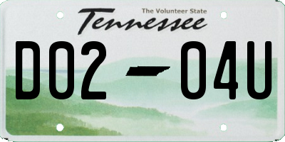 TN license plate D0204U