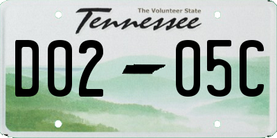 TN license plate D0205C