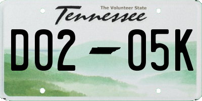 TN license plate D0205K