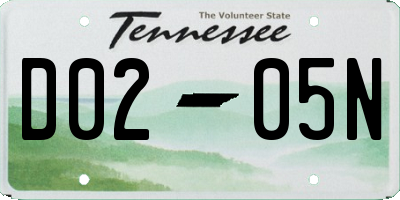 TN license plate D0205N