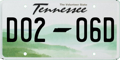 TN license plate D0206D