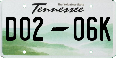 TN license plate D0206K