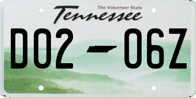 TN license plate D0206Z