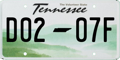 TN license plate D0207F