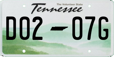TN license plate D0207G