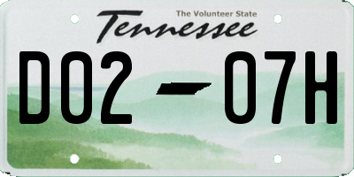 TN license plate D0207H