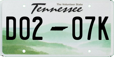 TN license plate D0207K