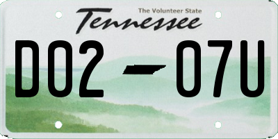 TN license plate D0207U