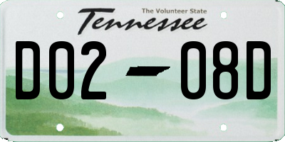 TN license plate D0208D