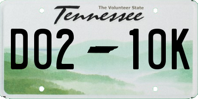 TN license plate D0210K