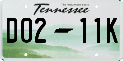 TN license plate D0211K