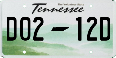 TN license plate D0212D