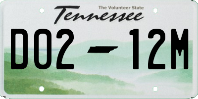 TN license plate D0212M