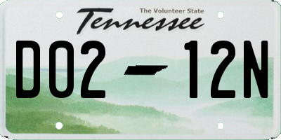 TN license plate D0212N