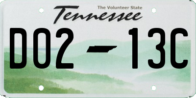 TN license plate D0213C