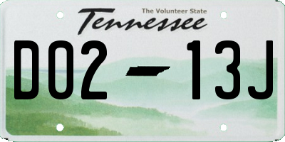 TN license plate D0213J
