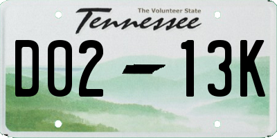TN license plate D0213K