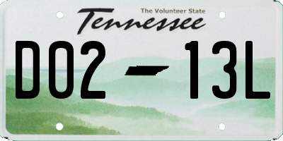 TN license plate D0213L