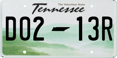 TN license plate D0213R