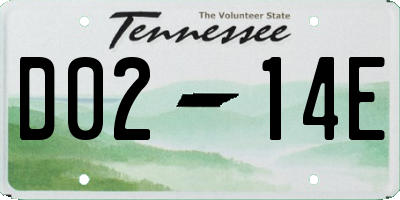 TN license plate D0214E