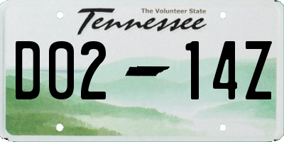 TN license plate D0214Z