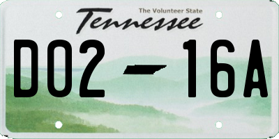 TN license plate D0216A