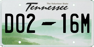 TN license plate D0216M