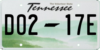 TN license plate D0217E
