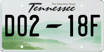 TN license plate D0218F