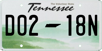 TN license plate D0218N