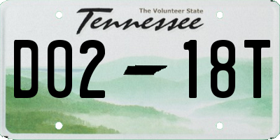 TN license plate D0218T