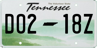 TN license plate D0218Z
