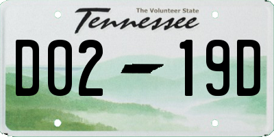 TN license plate D0219D