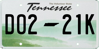 TN license plate D0221K