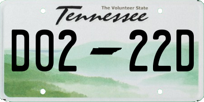 TN license plate D0222D