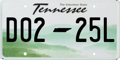 TN license plate D0225L
